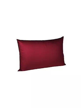 FLEURESSE | Taie d'oreiller en satin Royal Uni 2x 40x60cm Soleil | dunkelrot